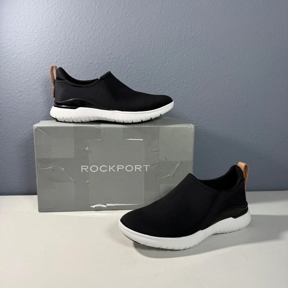 Rockport Total Motion Sport High Slip‎ Black White Sneakers CI3941 Womens 5 M